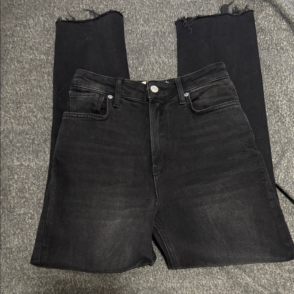 👖We The Free by Free People High-Rise Raw Hem Black Jeans | Size 26 - Picture 6 of 9